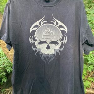 Vintage 2002 Harley Davidson Motorcycles Ocean City MD T-Shirt XL Black Skull